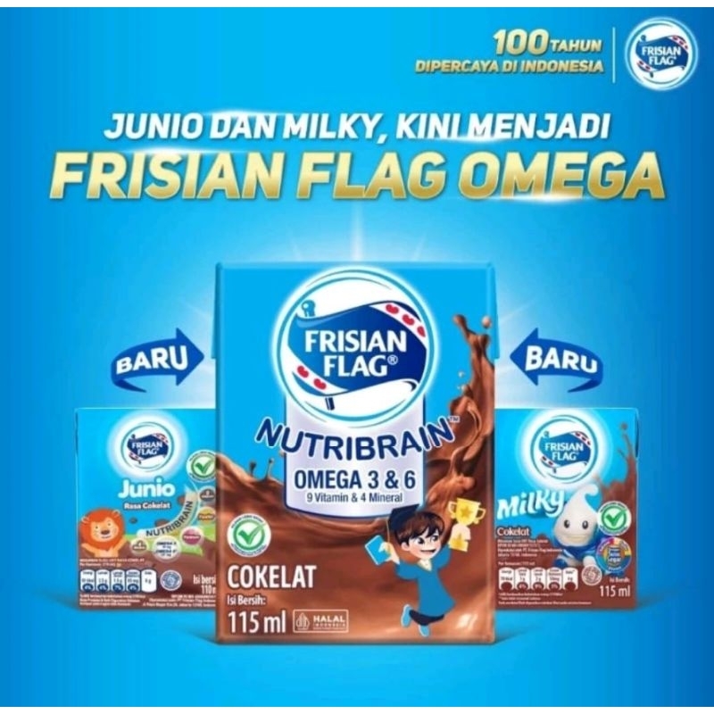 

FRISIAN FLAG UHT NUTRIBRAIN OMEGA 115ML//DULU MILKY SAMA JUNIO COKLT 110ML