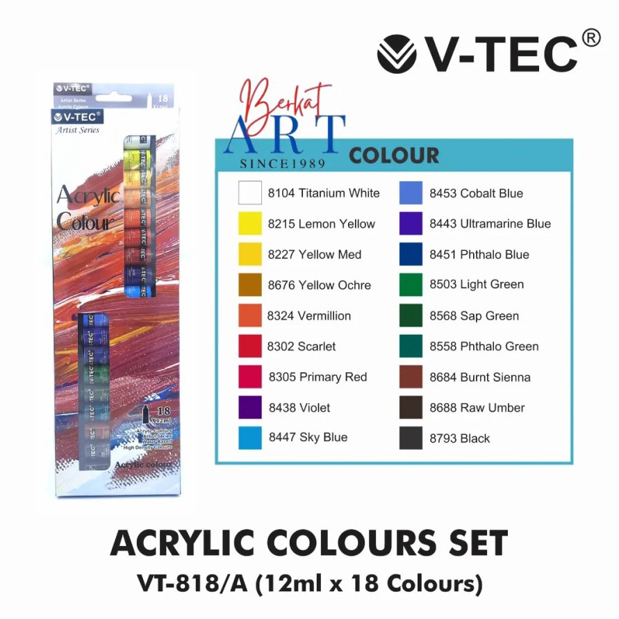 

VTEC Cat Akrilik Acrylic Colour VTEC 18 Warna 12ml VT818 ART O2A4