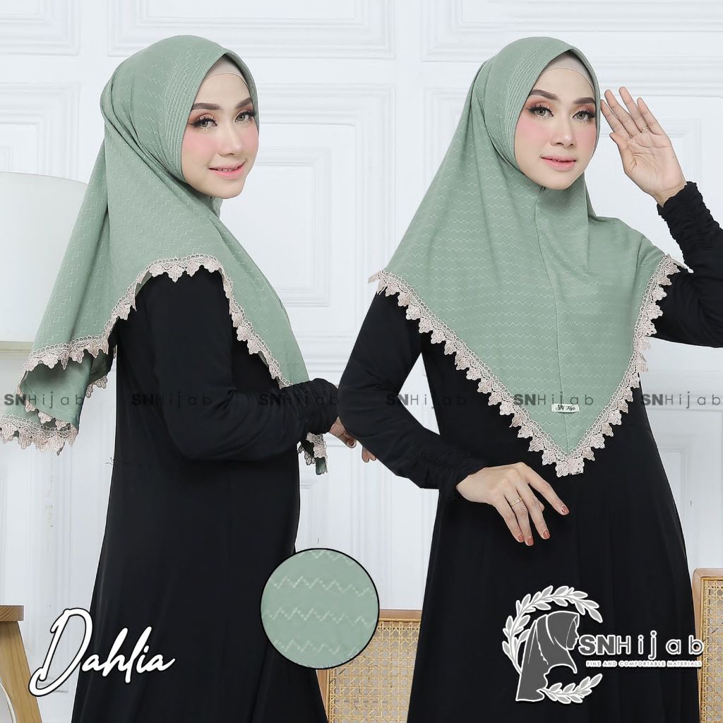 HIJAB INSTAN PET TEPI RENDA MATT JERSEY BY SN HIJAB - DAHLIA