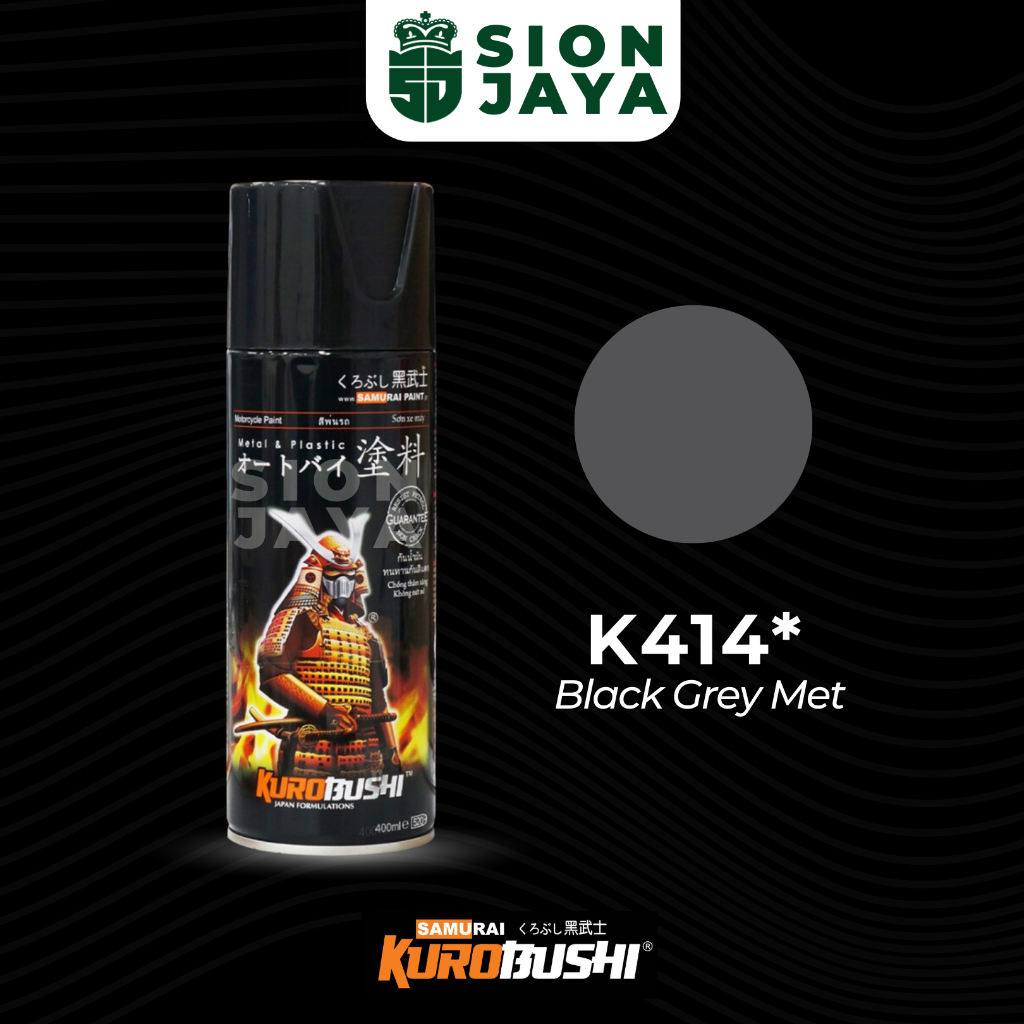 Pilox/Pylox/Cat Semprot Samurai paint Kawasaki K414 Black Grey Met
