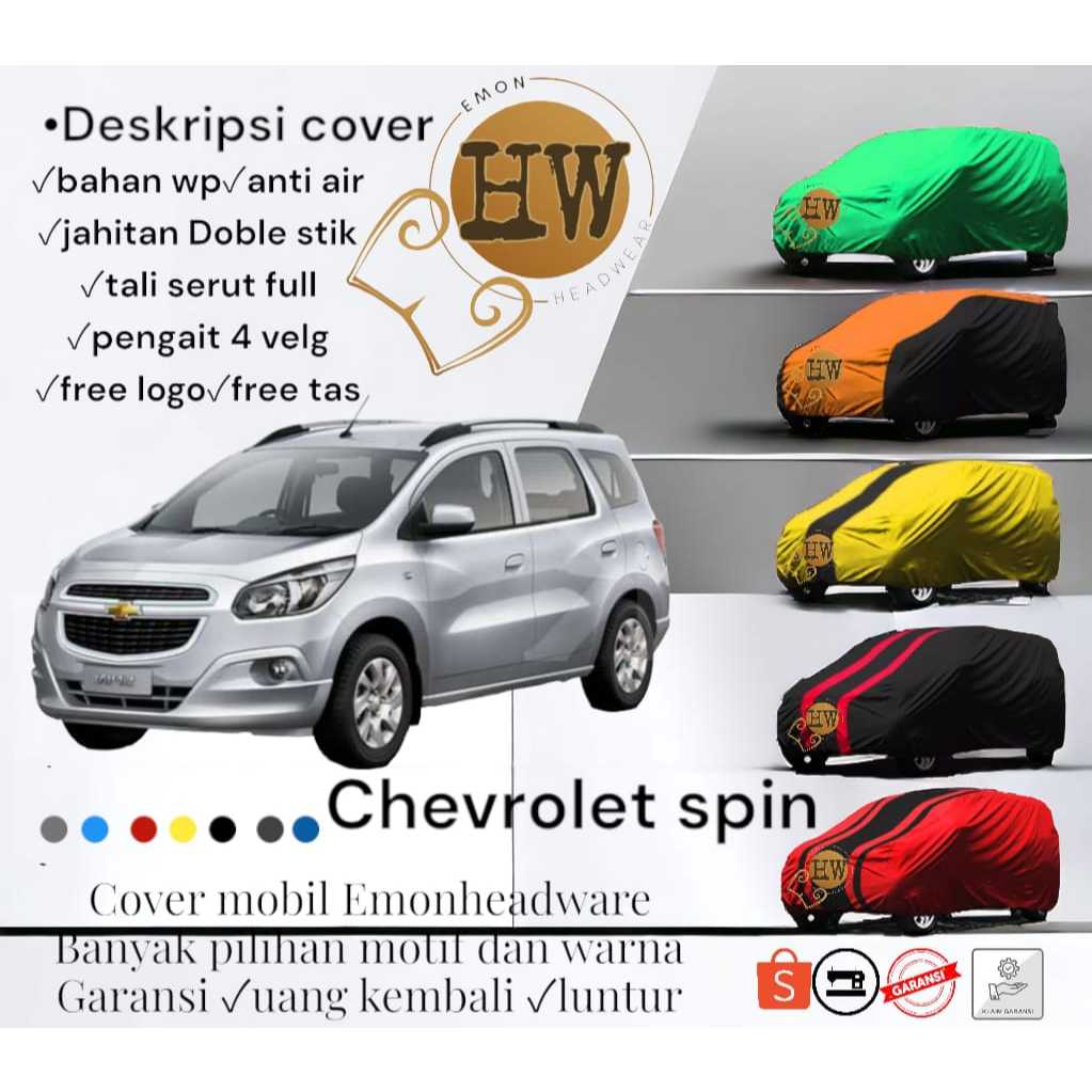 Selimut mobil chevrolet spin terbaru dan lama premium murah berkualitas waterproof free tas cover mo