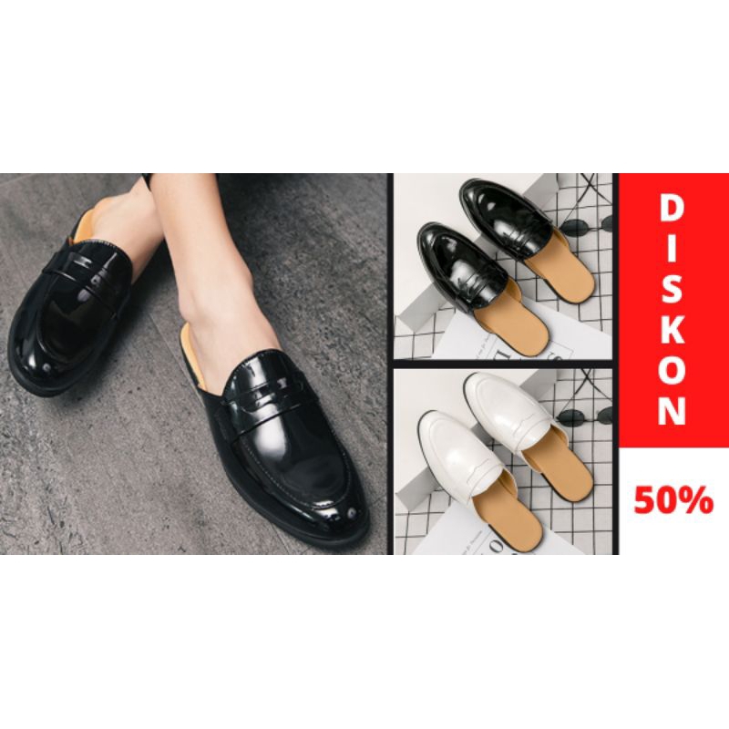 sepatu slop Blaise pria//sepatu pria slop kulit//sepatu slop pria import