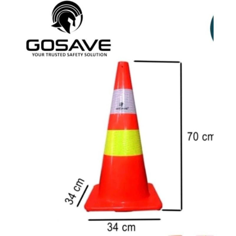 kerucut pembatas GOSAVE /kerucut lalu lintas tinggi 70cm