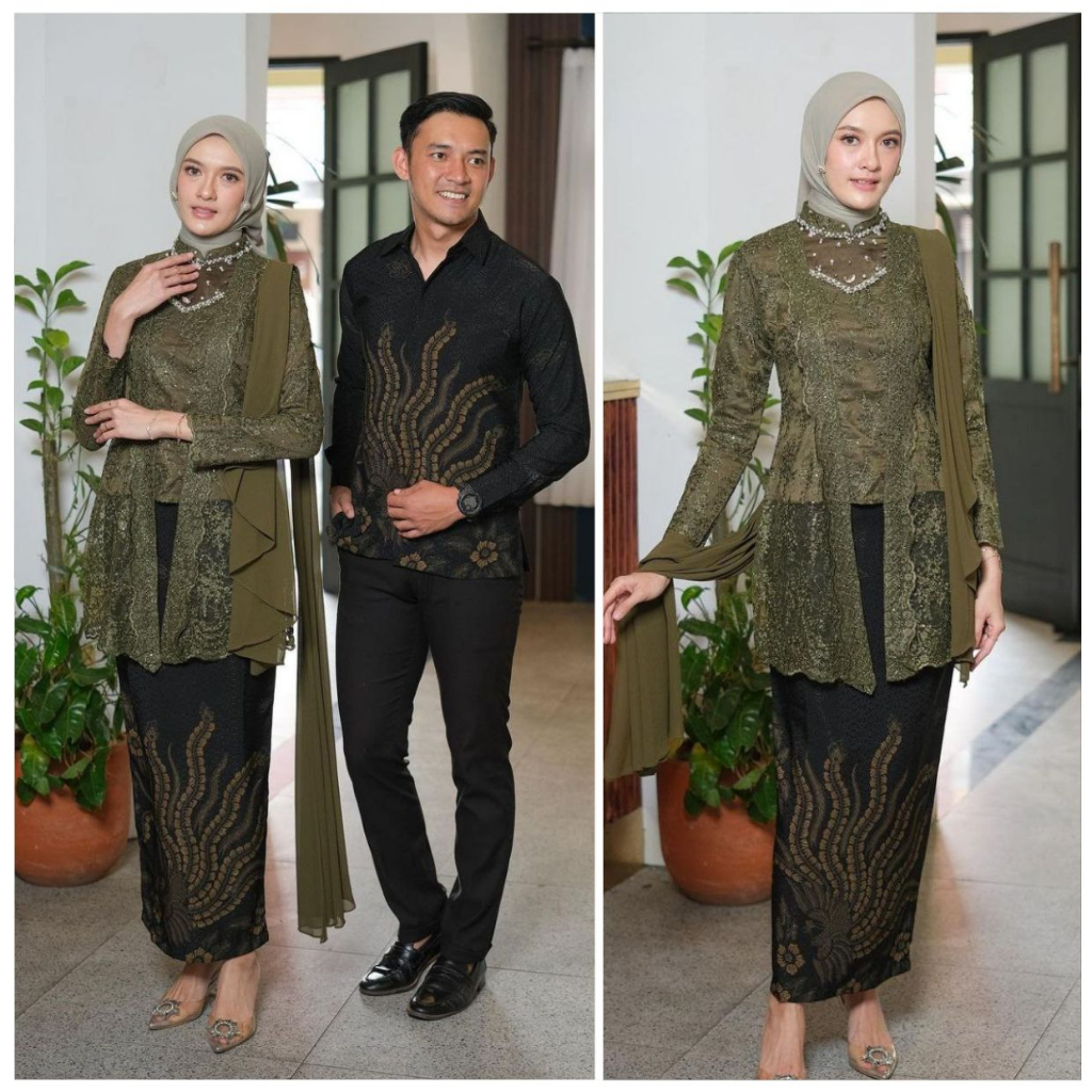 BATIK COUPLE KEBAYA MODERN MODEL KUTU BARU by ASHOKA BATIK PREMIUM MAXY SARIMBIT PASANGAN KEBAYA KUT