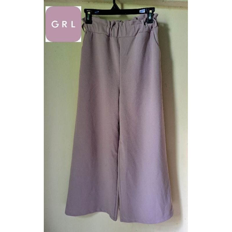 [PRELOVED/THRIFT] GRL CELANA KULOT HIGHWAIST WANITA DUSTY PINK KOREAN STYLE
