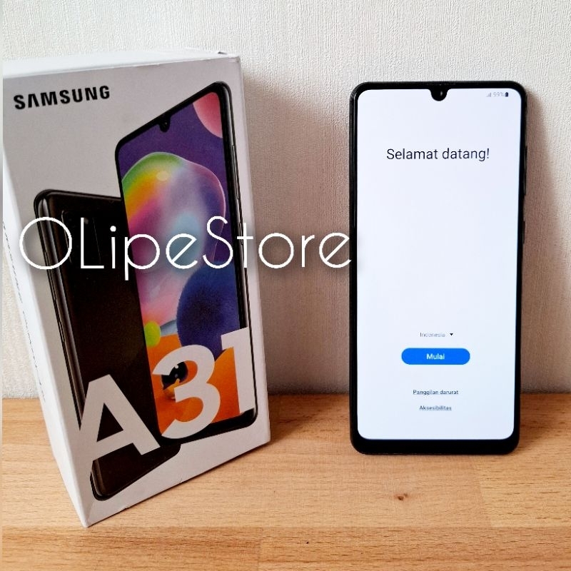 Samsung Galaxy A31 6/128 Black Hitam Bekas Second Mulus