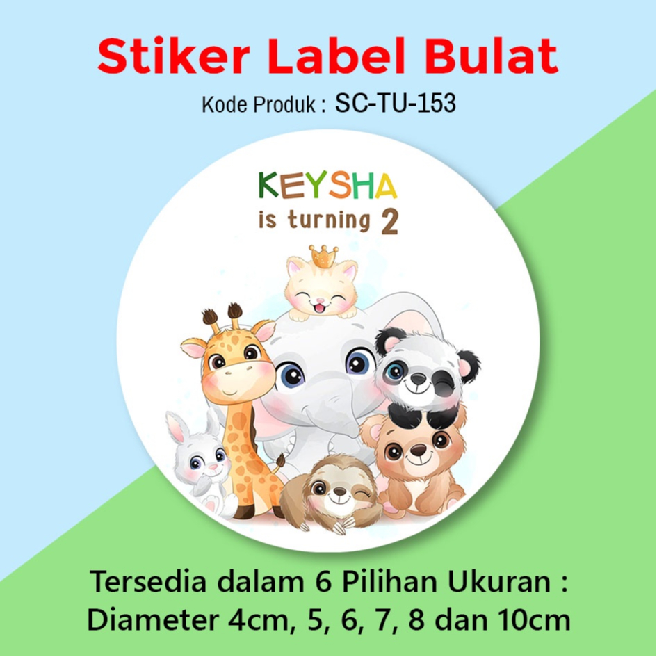 

STIKER LABEL ULANG TAHUN ANAK TUMPENG MINI BOX SOUVENIR HEWAN BINATANG