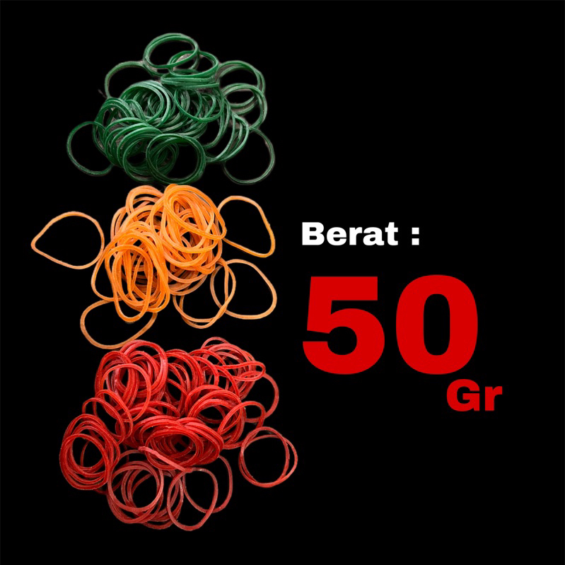 

Karet Gelang isi 50gram / Karet Ikat Bungkus Plastik Es / Karet Gelang