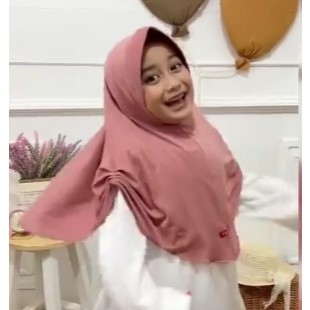 JILBAB ANAK MODEL PET SERUT SAMPING / KERUDUNG ANAK 3 - 6 TAHUN HIJAB ANAK JERSEY PREMIUM