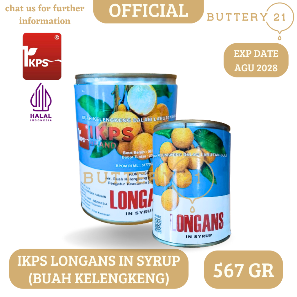 

IKPS LONGANS IN SYRUP KALENG 567 GR/BUAH KELENGKENG KALENG 567 GR/LENGKENG