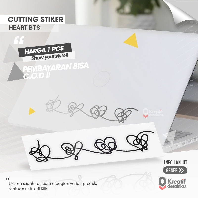 Cutting Stiker Heart Love Your Self BTS Sticker Boyband Motor Helm Laptop Body Kreatif Desainku