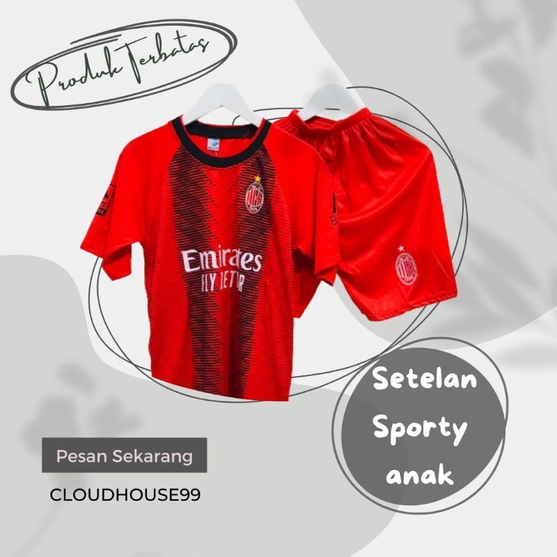 TERBARU Setelan Anak Tanggung Tangan pendek Jersey Futsal Baju Bola Pakaian Pria Wanita Tanggung