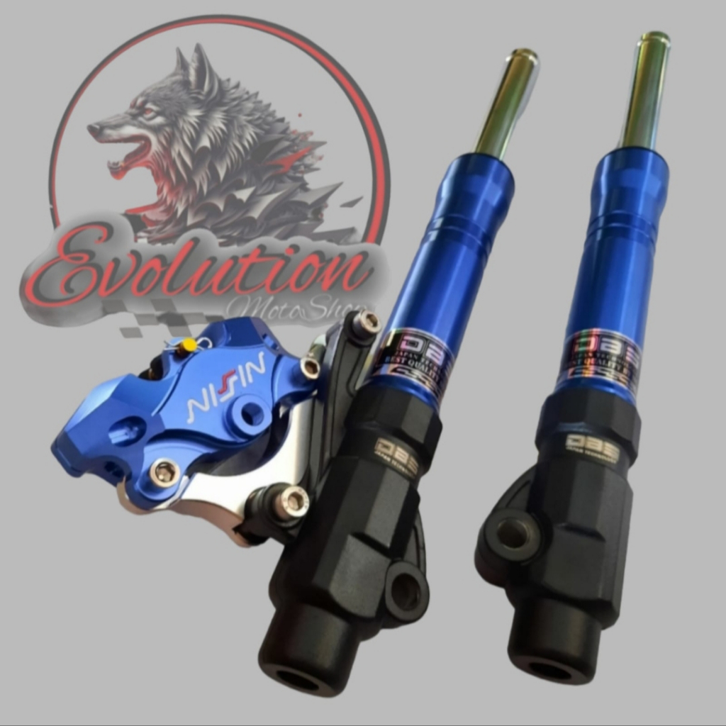 Shock depan variasi REVO - BLADE - SUPRA paket kaliper 2 piston
