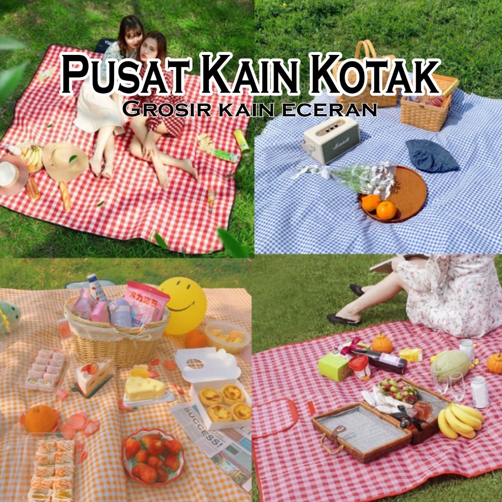 TIKAR KAIN PIKNIK KOTAK COKSU / KAIN KOTAK/ BTS / KAIN ALAS FOTO / KAIN / KAIN AESTHETIC /KAIN TIRAI