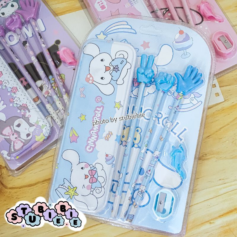 

sale 9.9 9item Set Alat Tulis Kotak Pencil Kuromi Sanrio Kado Goodie Bag SP03 Set Lengkap Peralatan sekolah cinnamorol Kotak pensil melody