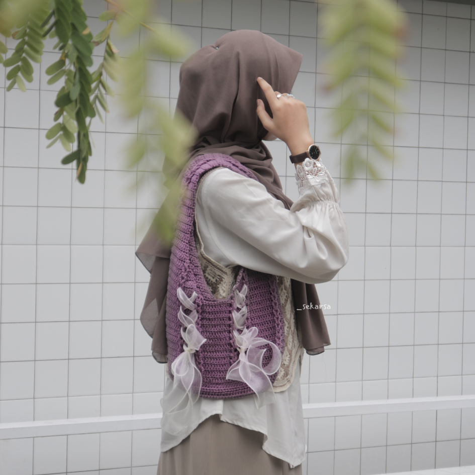 Sekarsa Cinta Bag Crochet Tote Bag Montana Grap || Tas Rajut Tote Bag Sekarsa Warna Montana Grap