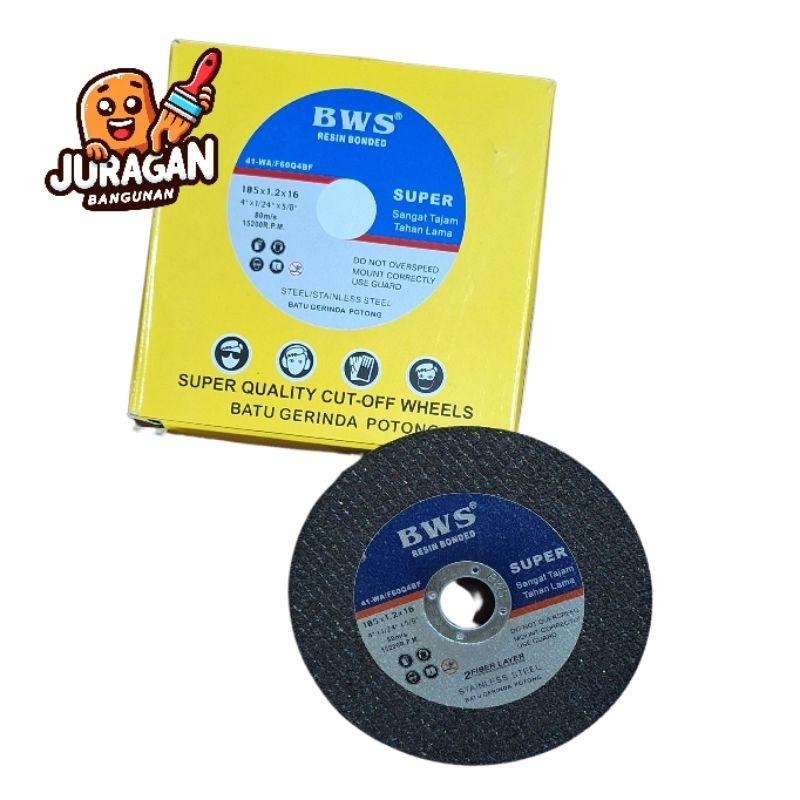 (HARGA PER BOX) BWS Batu Canai Potong | Resin Bonded | BWS Hitam | BWS Merah Batu Gerinda Potong | M