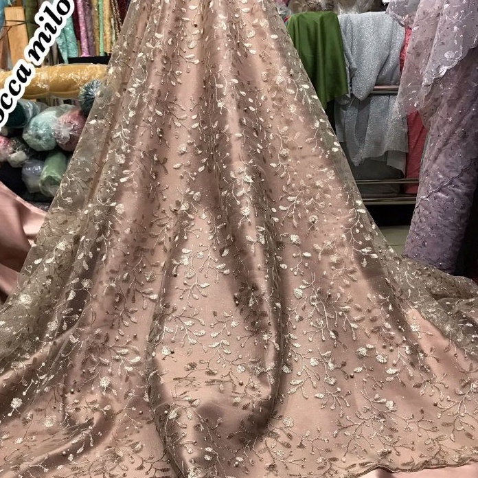 Penjualan TerbaikCOD Promo COD Kain Tile tule brokat akar mutiara gliter Tile akar mutiara Brokat ti