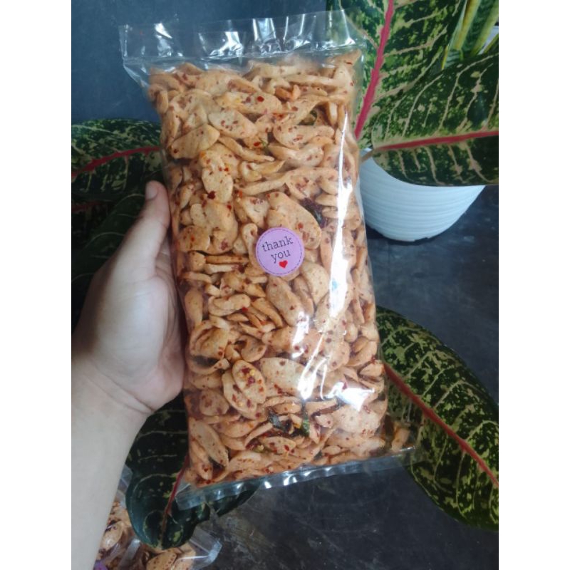

Keripik Otak otak premium pedas kriuks 500 gram