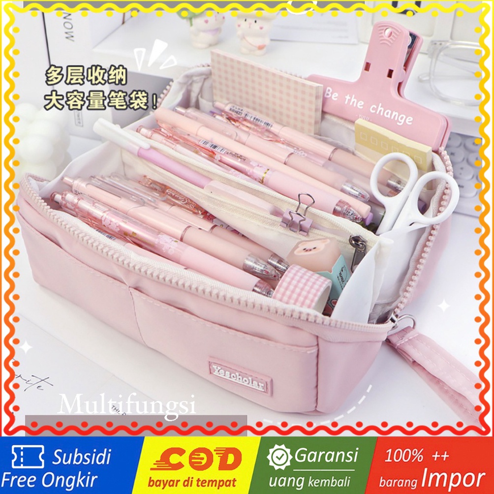 

TXS23 Korean Pen Pencil Case Jumbo Foldable Kotak Tempat Pensil Box MKT ART T6H3