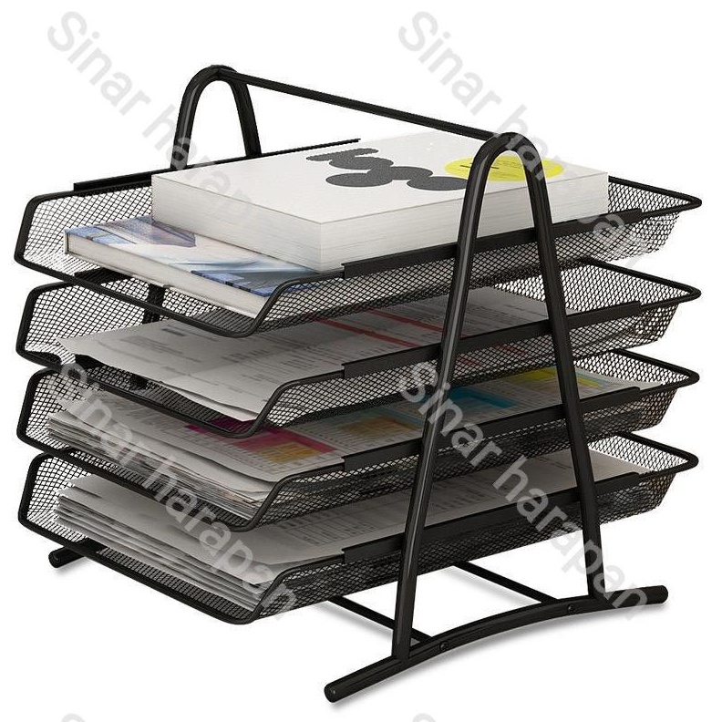 Rak Dokumen Kertas Elevated Letter Tray Susun Besi ART R5A3