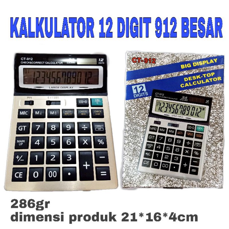 

KALKULATOR 912 BESAR ART G7G7