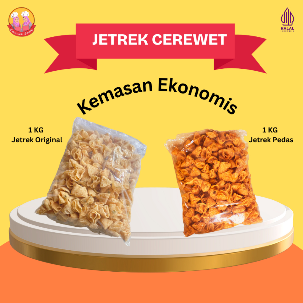 

Keripik Jetrek Cerewet 1 KG KEMASAN EKONOMIS Viral Original/Pedas Daun Jeruk/Snack Camilan Kriuk Gu