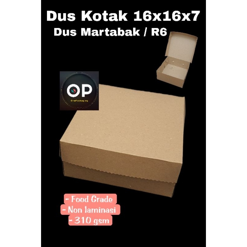 

Dus Kotak R6 16x16x7cm / Dus Martabak / Dus Kraft 16x16x7cm / Dus Kraft Serbaguna / Dus Kraft martabak / Dus Kue / Box Martabak / Box Snack