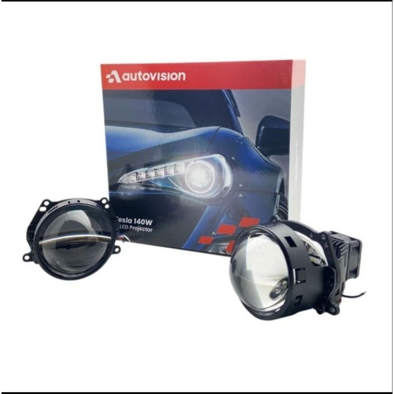 Projector Biled Autovision Tesla 3 140 Watt + Shood 3.0 Exiga Led White