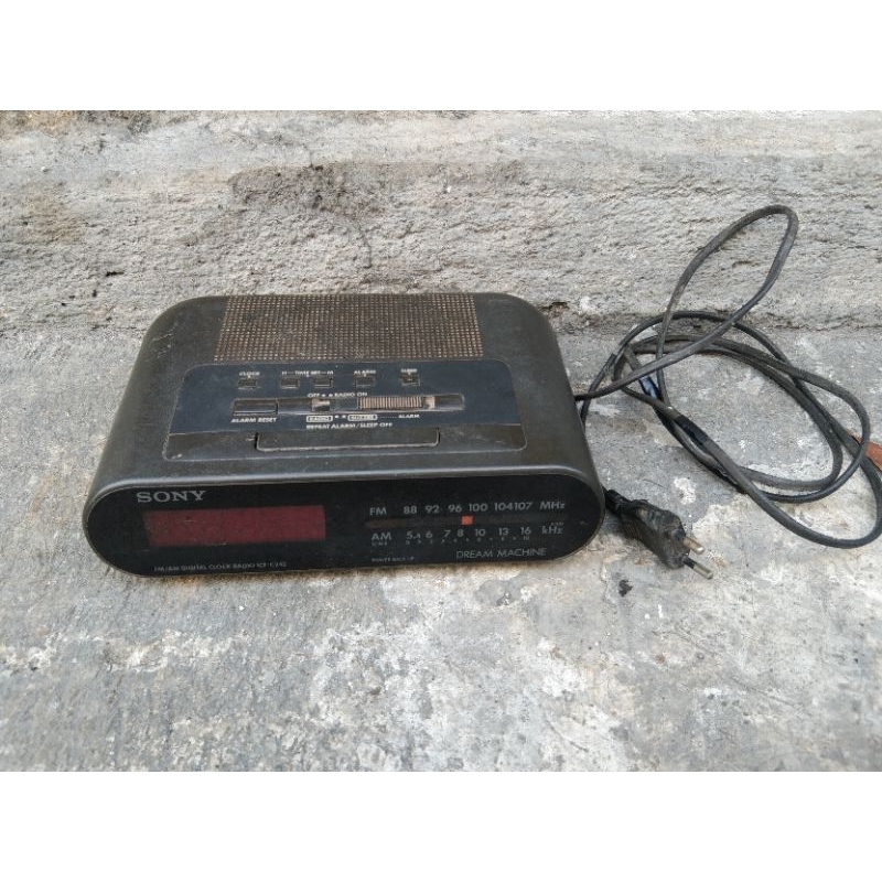radio jadul lawas vintage Sony clock alarm