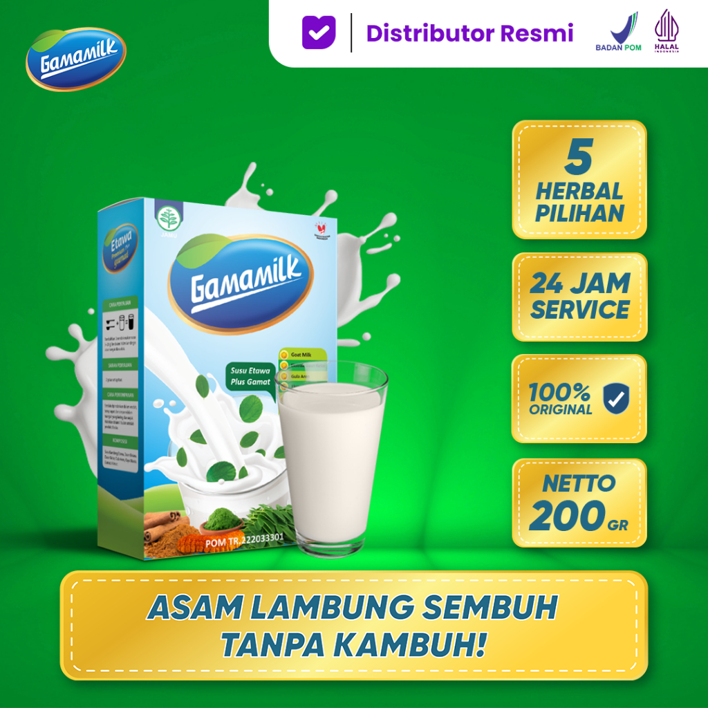 

GAMAMILK - Susu Etawa Terapi Untuk Mengatasi Asam Lambung, Maag dan Gerd HALAL MUI & BPOM