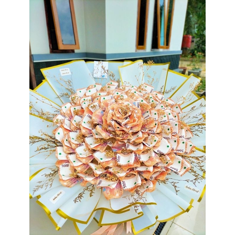 BUKET UANG BENTUK BUNGA MAWAR JUMBO