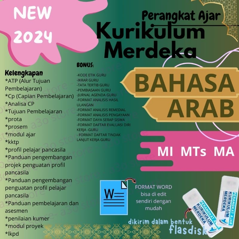 RPP KURIKULUM MERDEKA BAHASA ARAB MI, MTS, MA, KELAS 1, 2, 3, 4, 5, 6, 7, 8, 9, 10, 11, 12 MERDEKA B