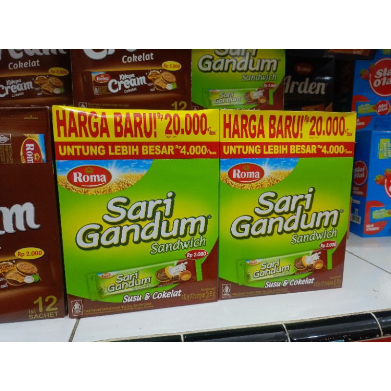 

ROMA SARI GANDUM SANDWICH SUSU & isi 12/ pack