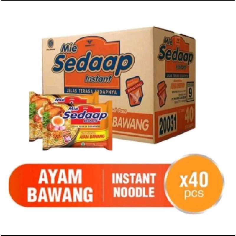 

Mi Instan Sedaap Ayam Bawang 1 Karton Dus 40 pcs 70 gr Mie Sedap Instant Kuah