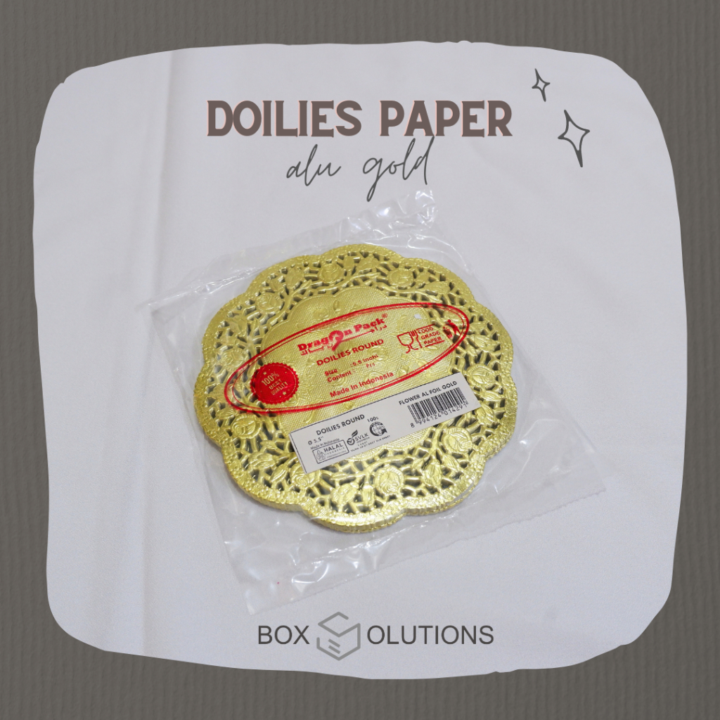 [isi 100] doilies paper aluminium GOLD | kertas doilies emas | paper lace doyleys premium | kertas r