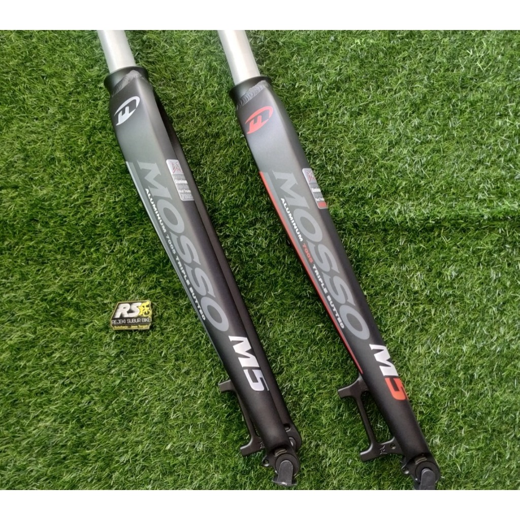 fork Rigid Mosso M5 disk brake M5EV multi brake 26 27.5 29 hitam merah Sepeda MTB Hybrid Gravel