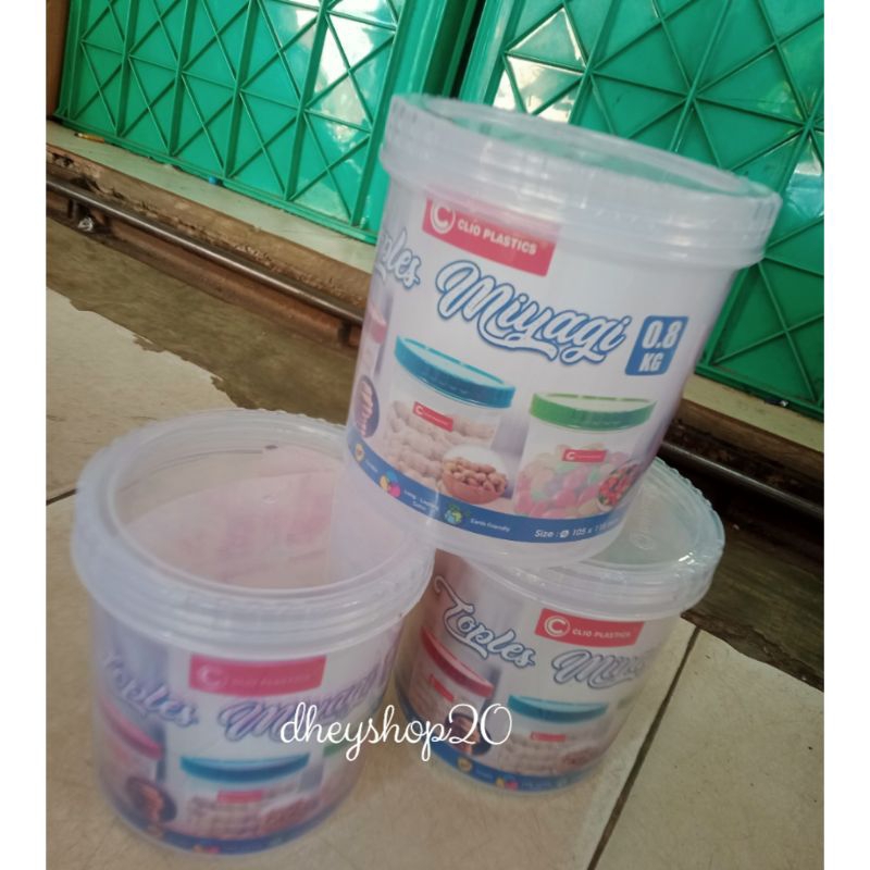 Toples Clio Miyagi 1 kg & 0.8kg / toples plastik/ toples kue - CLIO PLASTICS