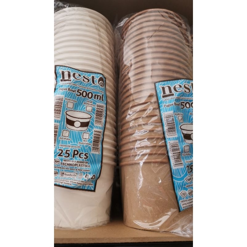 paper bowl coklat 500ml