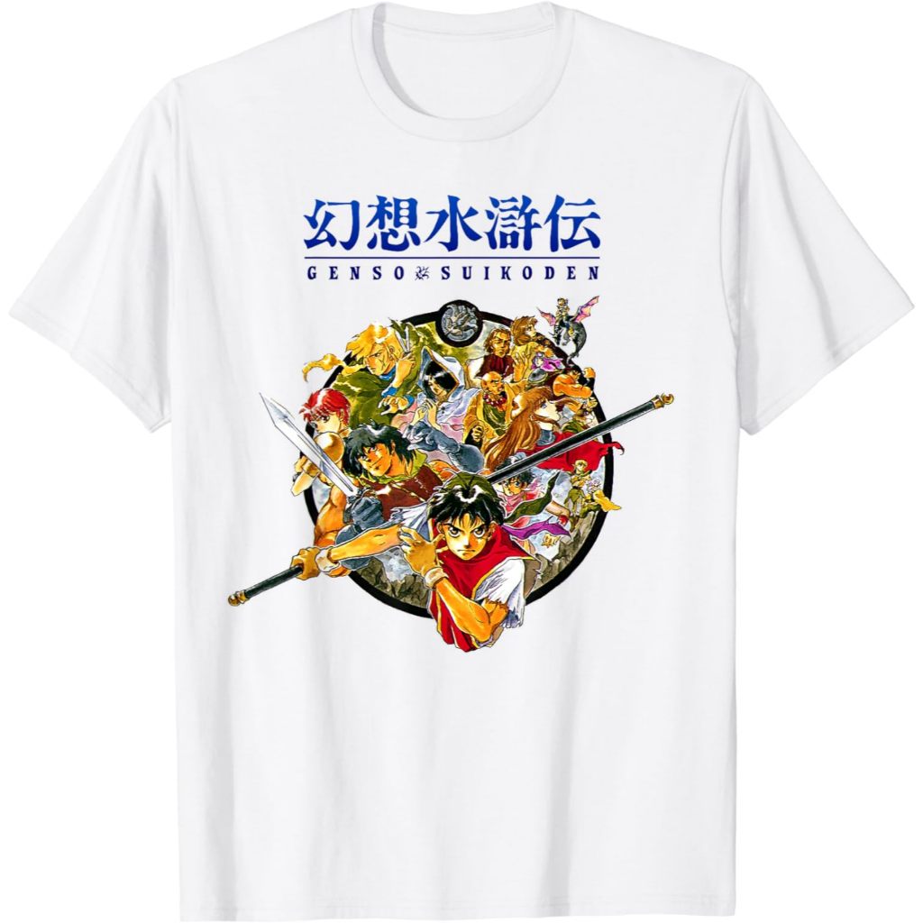 Kaos Dewasa Suikoden Box Art Epic Adventure Retro Game Art Collectible Fashion Baju Atasan Anak Laki