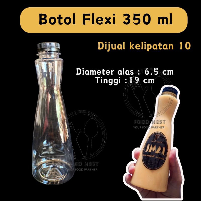 [Kelipatan 10] botol flexy 330 ml / botol flexi 330ml / botol plastik / botol jus / botol plastik PE