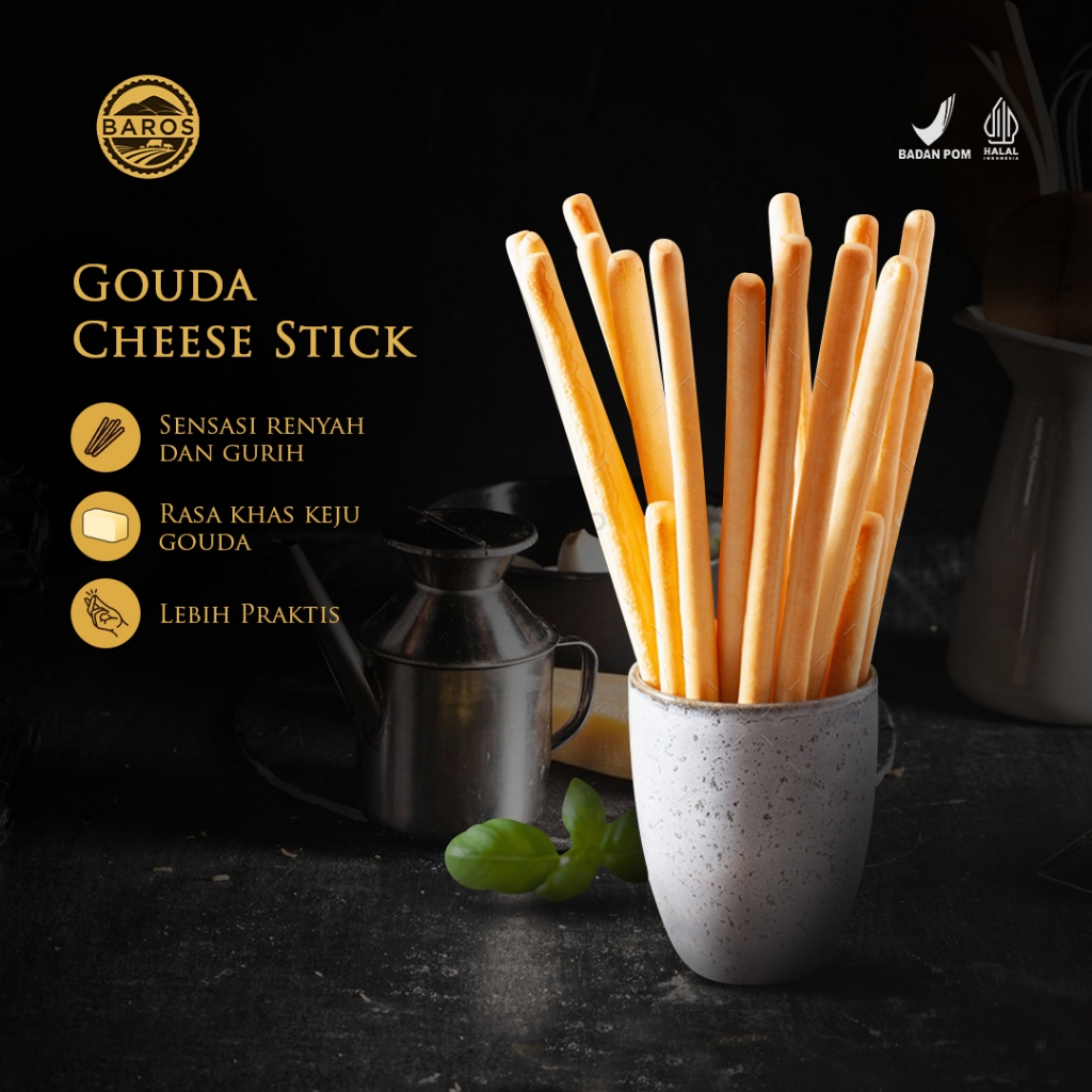 

Baros Gouda Cheese Stick 150 Gr Cheese Stick Keju Asli Gouda Cemilan Renyah Snack Keju Stik Keju