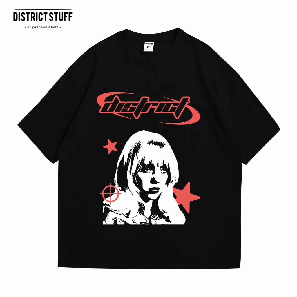 Kaos Oversize Hitam Billie Eilish Tshirt Oversized Pria Wanita