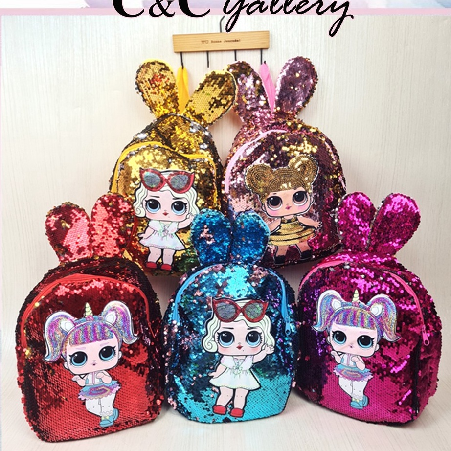 Dapatkan TAS RANSEL ANAK LOL SEQUIN LAMPU LED  TAS SEKOLAH ANAK LOL LED  TAS ANAK LOL LED