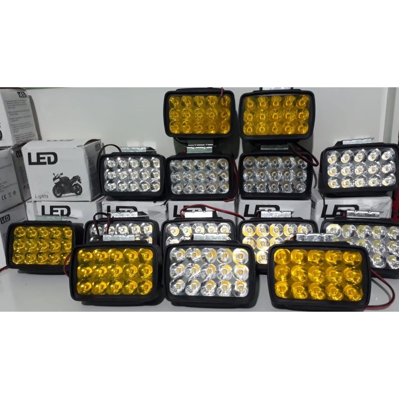 Lampu LED tembak sorot motor mobil 12volt 15 mata Super Terang