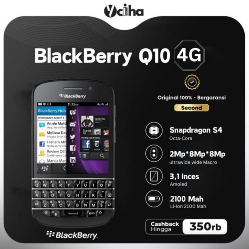 Blackberry Q10 bekas Second