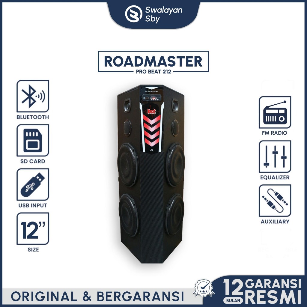 SPEAKER ACTIVE ROADMASTER BEAT 212 BLUETOOTH ANALOG 12 INCI DOUBLE WOOFER