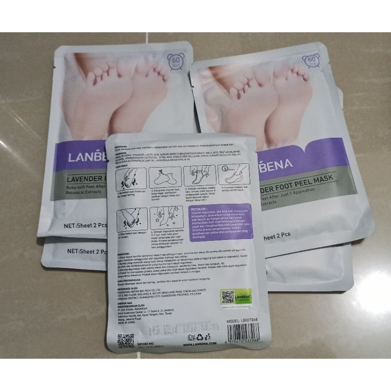 Lanbena Foot Peeling Mask Masker Kaki Remove Dead Skin Foot Spa