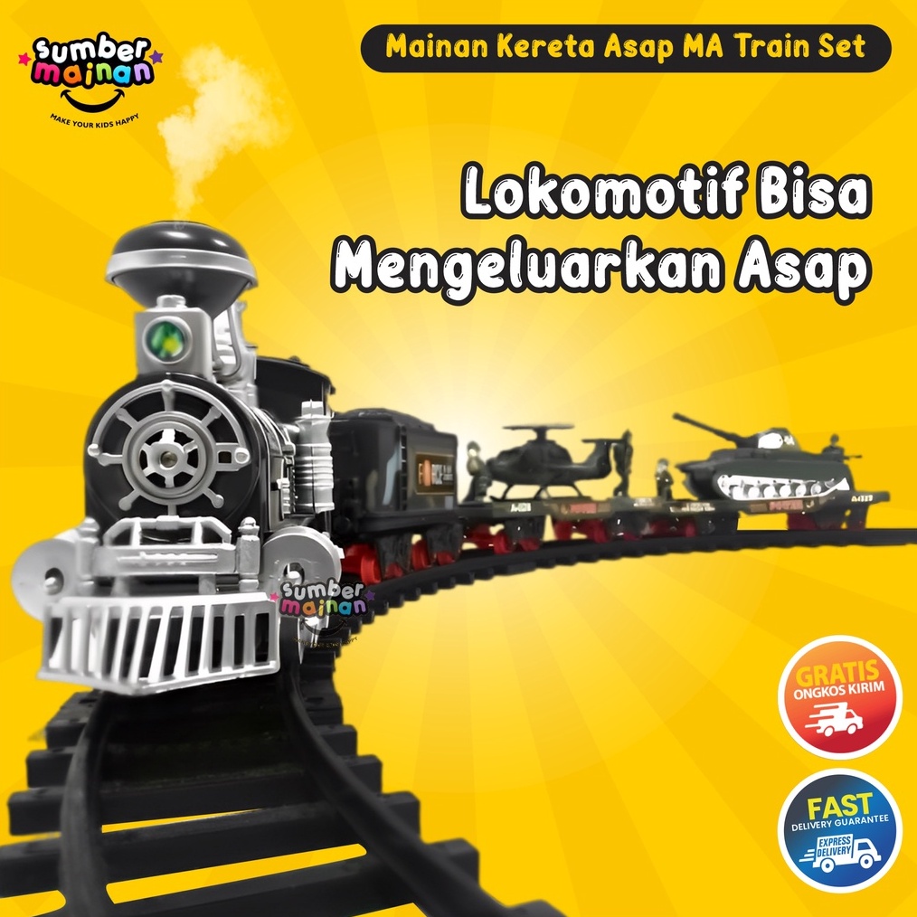 ART P48H Mainan Anak Kereta Api Rel Satu Set Asap Smoke MA Train Set Terlaris By Sumbermainananak