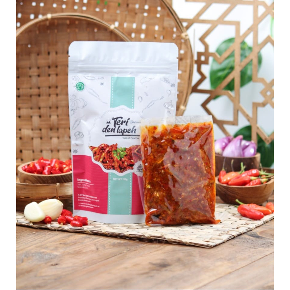 

Rendang Den Lapeh - Teri Jengki Balado / Teri Nasi Plastik Vakum 130 Teri jengki balado